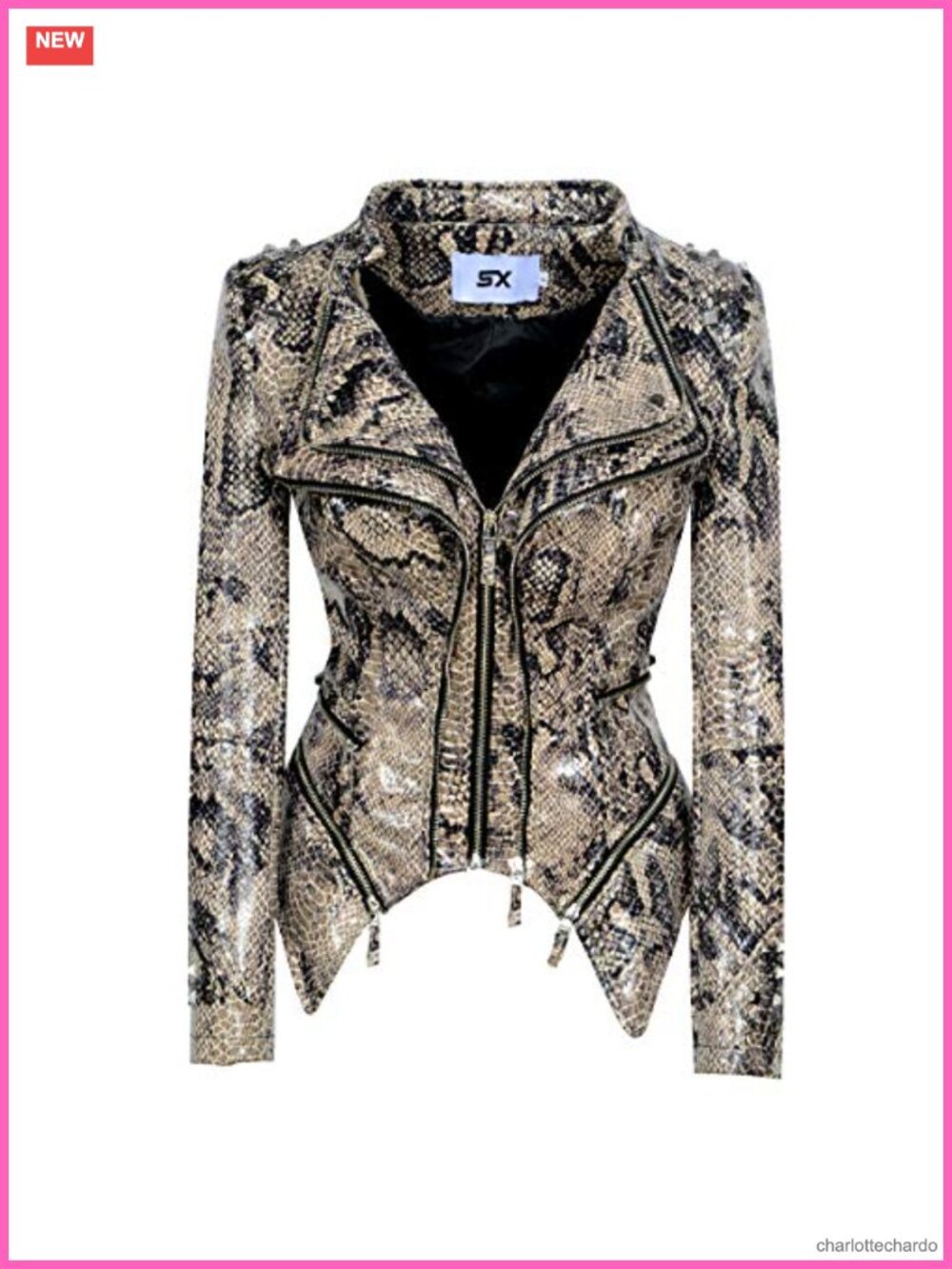 Faux Leather Moto Biker Jacket Rivet Zipper Denim Coat Motorcycle Outerwear